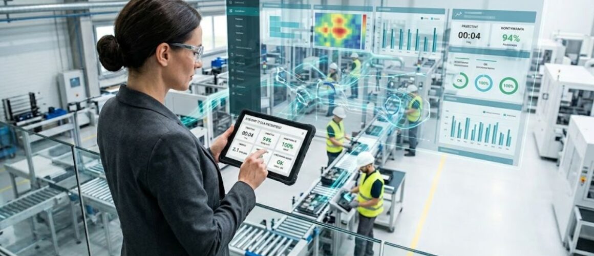 KPI w produkcji i analiza wskaźników OEE w nowoczesnej fabryce przemysłowej