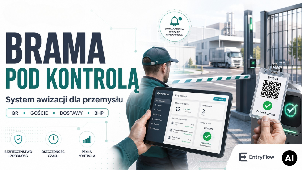 System awizacji gości i dostaw EntryFlow w zakładzie produkcyjnym
